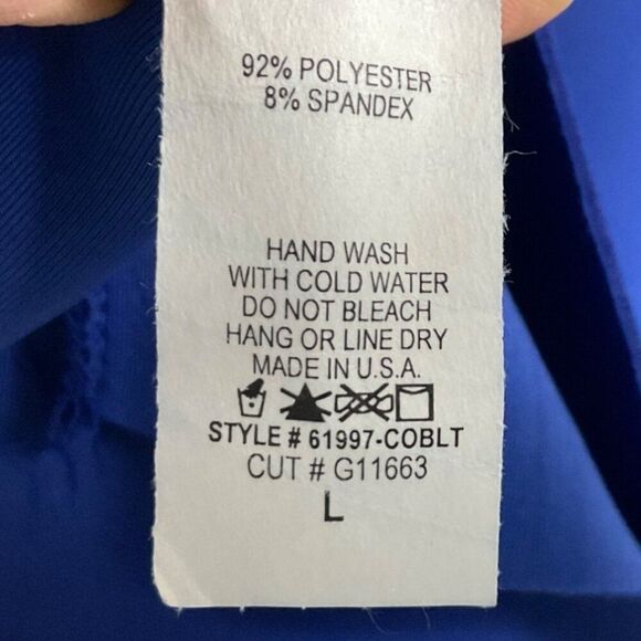 Charlotte Russe Cobalt Blue Skirt, size large, 92% poly/8% spandex, back zipper - Picture 6 of 6